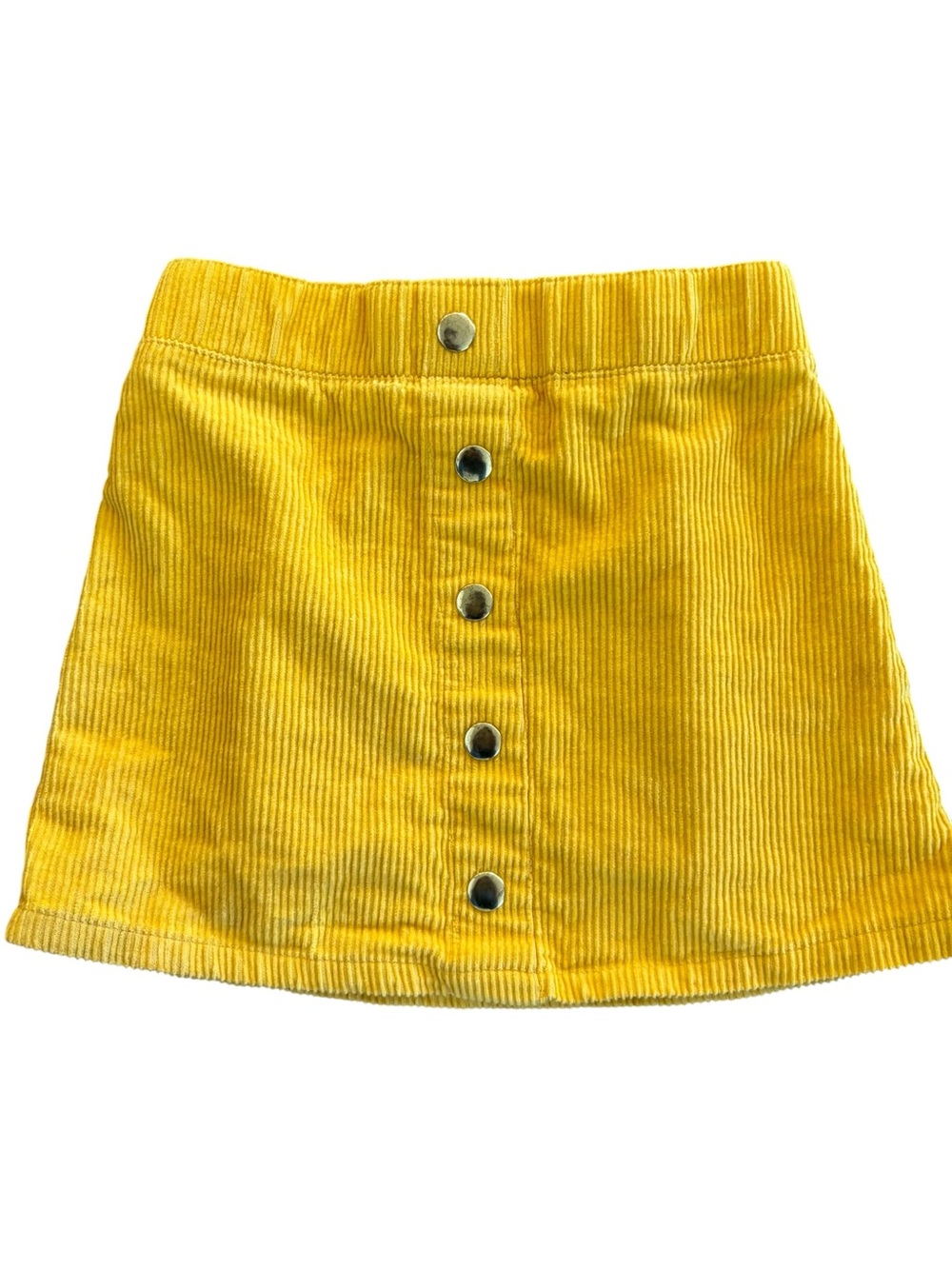 Isaac Mizrahi 5-6 Yellow Corduroy Button-Front A-Line Skirt